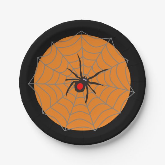 Halloween-Schwarze Witwe Spinne Pappteller (Vorderseite)