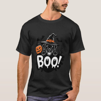 Halloween schwarzer Labrador Retriever Hexenhut Kü T-Shirt