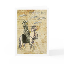 Halloween schwarzer Ritter Tod Skelett auf Pferd