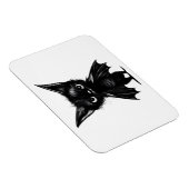 Halloween Schwarzes Kätzchen in Bat-Kostüm Magnet (Rechte Seite)
