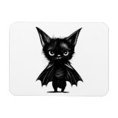 Halloween Schwarzes Kätzchen in Bat-Kostüm Magnet (Horizontal)