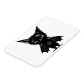 Halloween Schwarzes Kätzchen in Bat-Kostüm Magnet (Linke Seite)