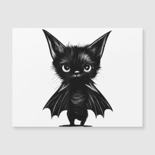 Halloween Schwarzes Kätzchen in Bat-Kostüm Magnetkarte