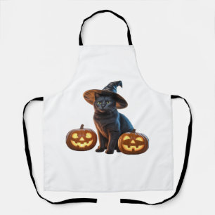 Halloween-Schwarzkatze-Magie-Klassiker-T-Shirt Schürze
