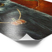 HALLOWEEN SCHWARZKATZE MIT PUMPKIN PENDANT DRUCKEN FOTODRUCK (Ecke)