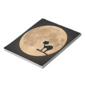 Halloween-Schwarzkatze mit Vollmond Notizblock (Rotiert)