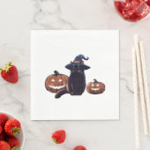 Halloween-Schwarzkatze Oversifizierter T - Shirt Serviette (Beispiel)