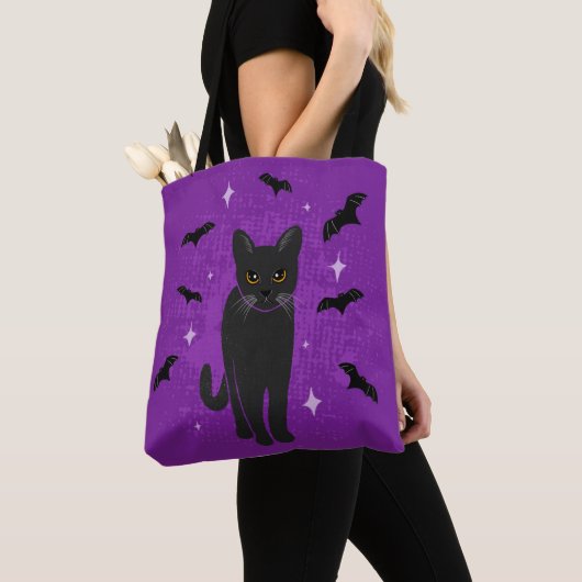 Halloween-Schwarzkatze Tasche (Von Nahem)