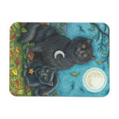 HALLOWEEN SCHWARZKATZEN, FOLK ART MAGNET RETangle (Horizontal)