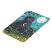 HALLOWEEN SCHWARZKATZEN, FOLK ART MAGNET RETangle (Linke Seite)