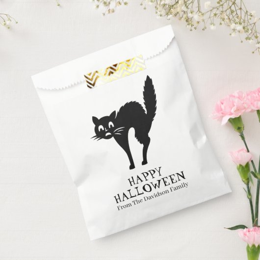Halloween-Schwarzkatzenkatze Schwarz-Weiß-Leckerei Geschenktütchen (Versiegelt)