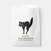 Halloween-Schwarzkatzenkatze Schwarz-Weiß-Leckerei Geschenktütchen (Vorderseite)