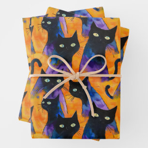 Halloween-Schwarzkatzensaison Geschenkpapier Set
