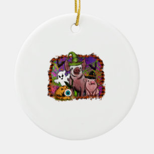 Halloween Schweine Keramik Ornament