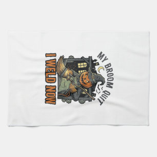 Halloween-Schweißer-Shirt Lustiges Hexenbesen-Desi Geschirrtuch