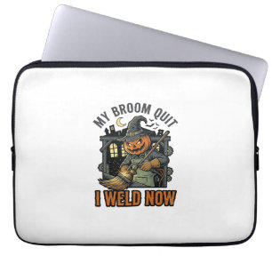 Halloween-Schweißer-Shirt Lustiges Hexenbesen-Desi Laptopschutzhülle