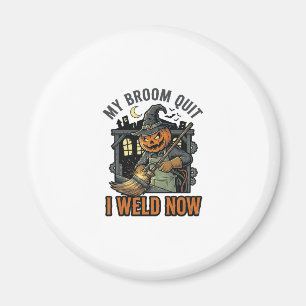 Halloween-Schweißer-Shirt Lustiges Hexenbesen-Desi Magnet