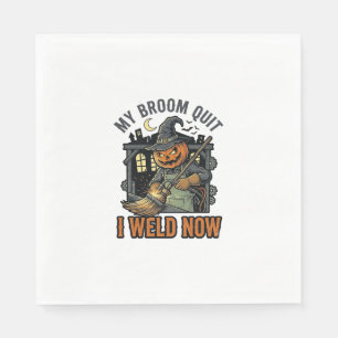 Halloween-Schweißer-Shirt Lustiges Hexenbesen-Desi Serviette