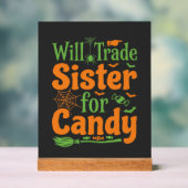 Halloween-Schwester-Candy-Handelsdesign_1 Acrylschild (Neutral)