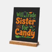Halloween-Schwester-Candy-Handelsdesign_1 Acrylschild (Winkel)