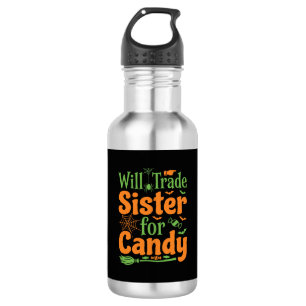Halloween-Schwester-Candy-Handelsdesign_1 Edelstahlflasche