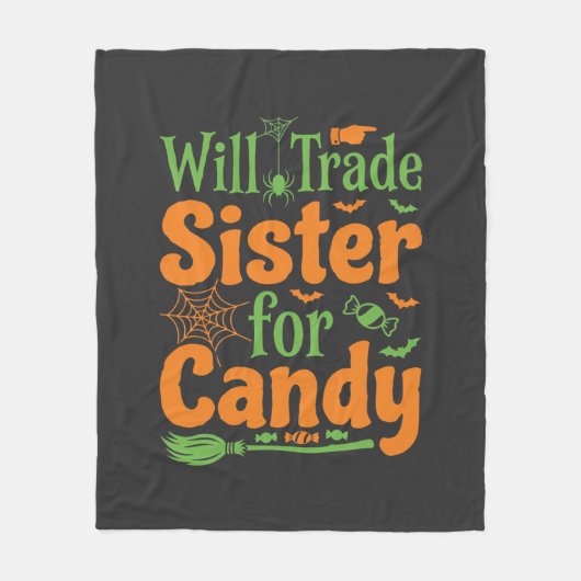 Halloween-Schwester-Candy-Handelsdesign_1 Fleecedecke (Vorderseite)