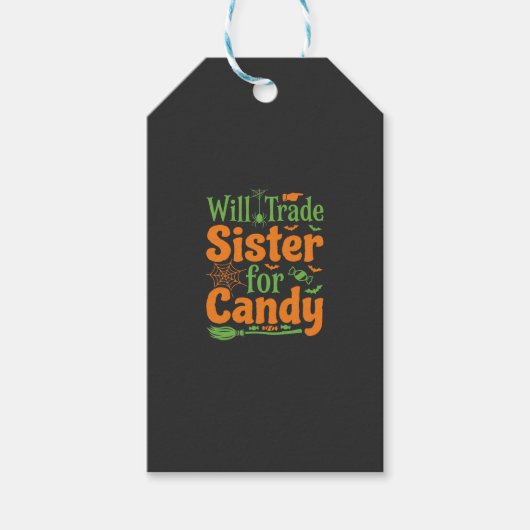 Halloween-Schwester-Candy-Handelsdesign_1 Geschenkanhänger (Vorderseite)