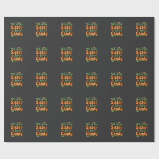 Halloween-Schwester-Candy-Handelsdesign_1 Geschenkpapier (Flach)