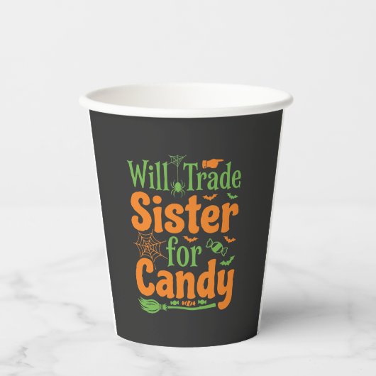 Halloween-Schwester-Candy-Handelsdesign_1 Pappbecher (Vorderseite)