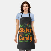 Halloween-Schwester-Candy-Handelsdesign_1 Schürze (Getragen)