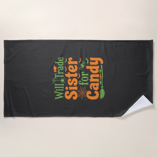 Halloween-Schwester-Candy-Handelsdesign_1 Strandtuch (Vorderseite)
