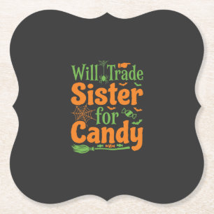 Halloween-Schwester-Candy-Handelsdesign_1 Untersetzer