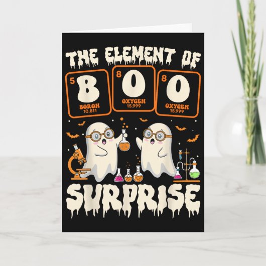 Halloween Science Ghost Teacher The Element Of Sur Karte (Vorderseite)