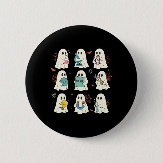Halloween Science Teacher Student Ghost Laboratory Button (Vorderseite)