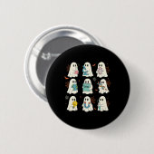 Halloween Science Teacher Student Ghost Laboratory Button (Vorne & Hinten)