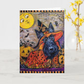 Halloween Scottie Karte (Gelbe Blume)