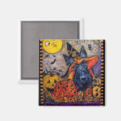 Halloween Scottie Magnet (Vorderseite/Rückseite)