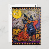 Halloween Scottie Postkarte (Vorne/Hinten)