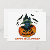 Halloween Scottie Postkarte (Vorne/Hinten)