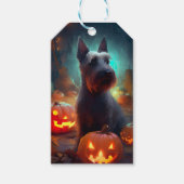 Halloween Scottish Terrier mit Pumpkins Beängstige Geschenkanhänger (Vorderseite)