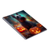 Halloween Scottish Terrier mit Pumpkins Beängstige Notizblock (Rechte Seite)