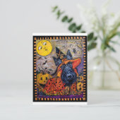 Halloween Scottish Terrier Postkarte (Stehend Vorderseite)
