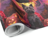 Halloween Scottish Terrier Vampire Pumpkins Beängs Geschenkpapier (Rolleneckpunkt)