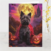 Halloween Scottish Terrier Vampire Pumpkins Beängs Karte (Gelbe Blume)