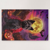 Halloween Scottish Terrier Vampire Pumpkins Beängs Puzzle (Horizontal)