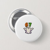 Halloween Scp 67 Süßes Geister-Meme Six Seven Kost Button (Vorne & Hinten)