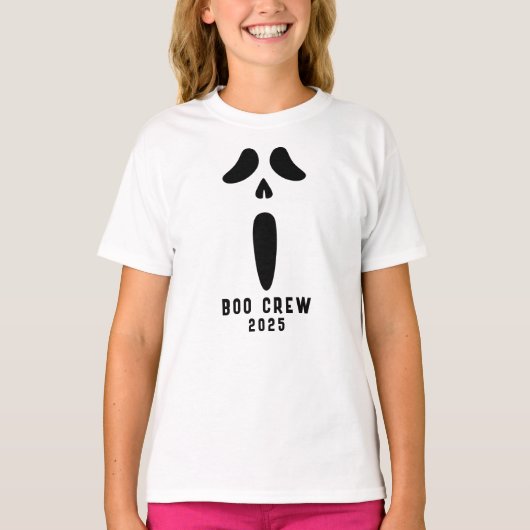 Halloween Scream face Boo Crew 2025 trick or treat T-Shirt (Vorderseite)