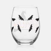 Halloween Script Hexenhut Bats & Broom Weinglas Ohne Stiel (Rechts)