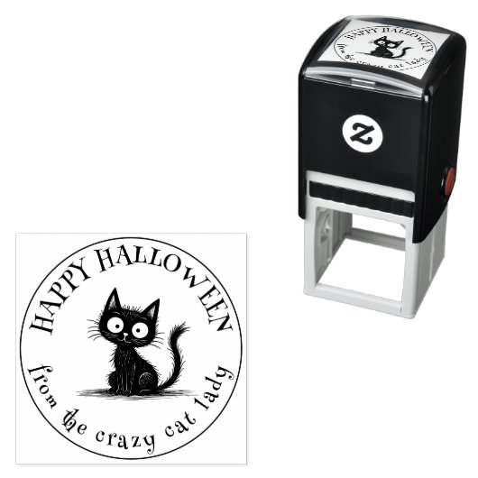 Halloween Scruffy Cat 'From The Crazy Cat Lady' Permastempel (Beispiel)