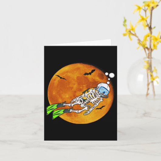 Halloween Scuba Diver Karte (Gelbe Blume)